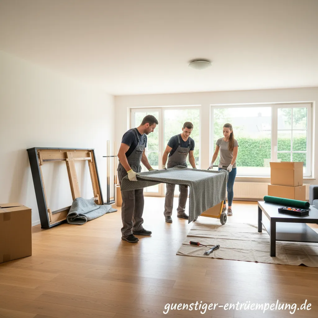 Team transportiert einen zerlegten Billardtisch