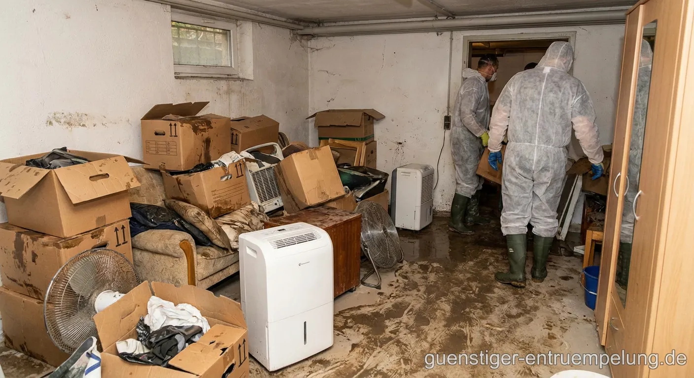 Professionelle Entrümpelung nach Wasserschaden in einer Wohnung
