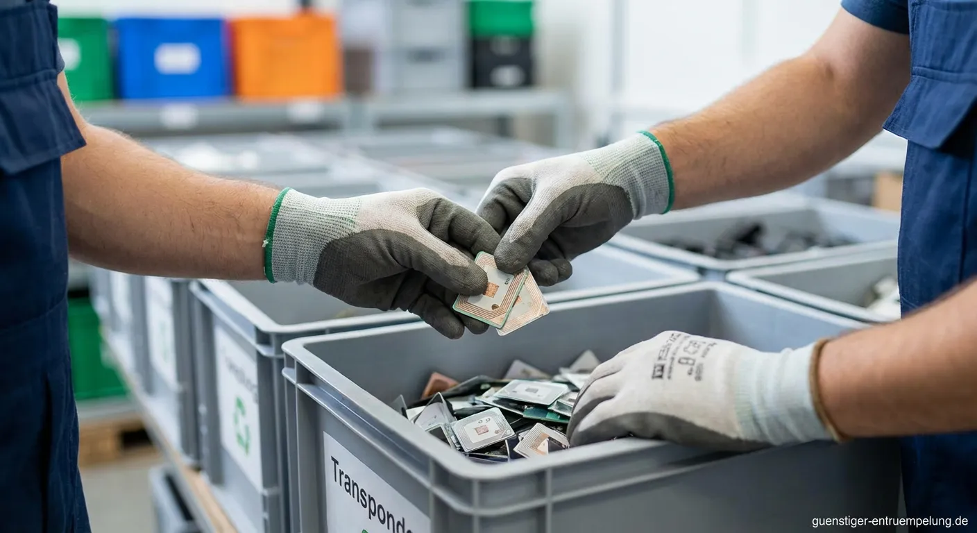Transponder auf Recycling-Container für umweltgerechte Verwertung