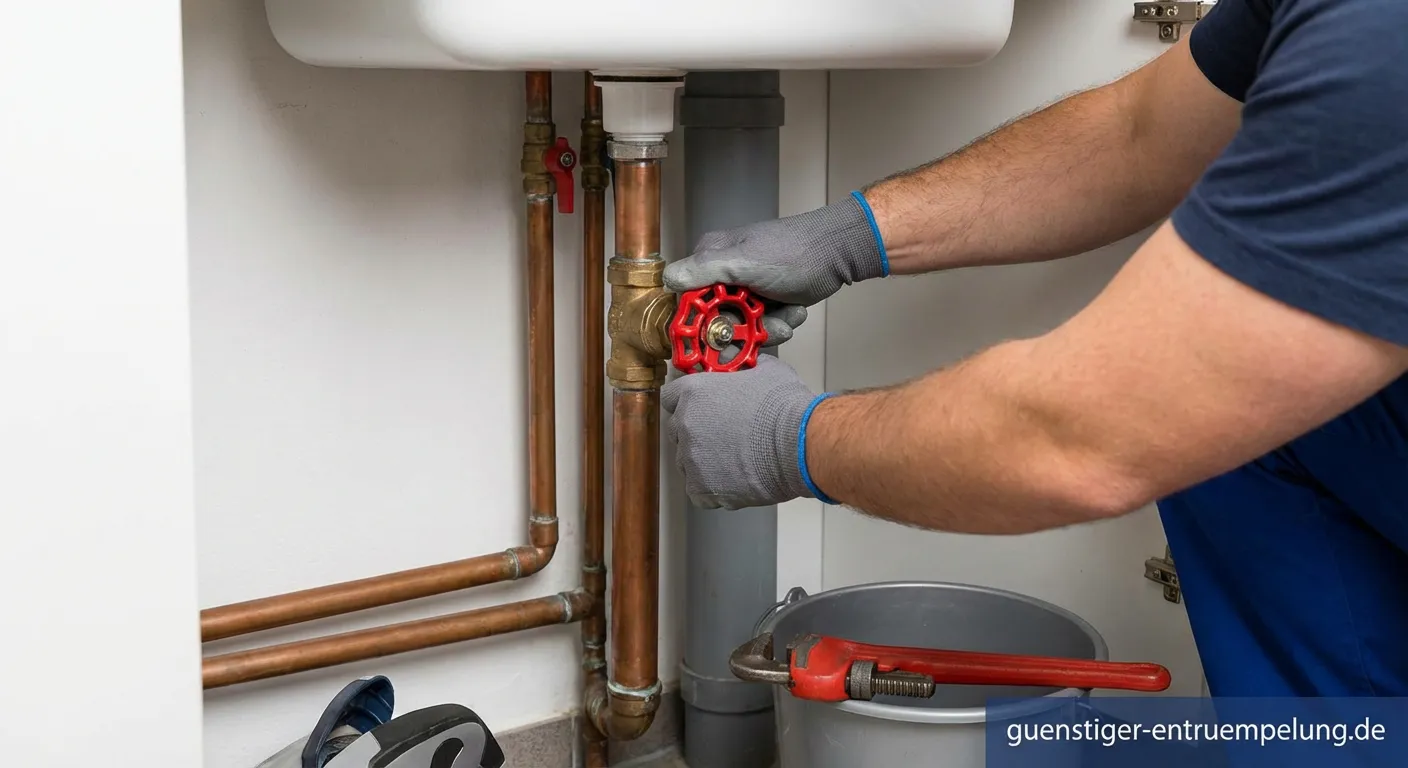 Ein Hauptwasserhahn im Keller zum Wasserinstallation absperren